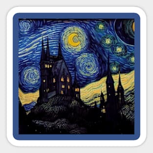 Starry Night Wizarding School Van Gogh Sticker